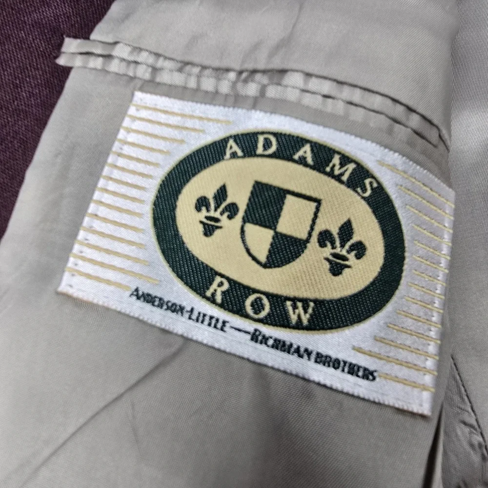 VINTAGE ADAMS ROW Mens 44L Red Gold Button Blazer Sport‎ Coat Suit Jacket